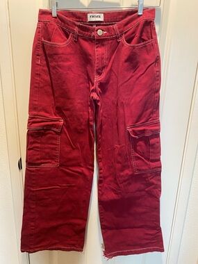 RSQ Crimson Red Twill Cargo Pants